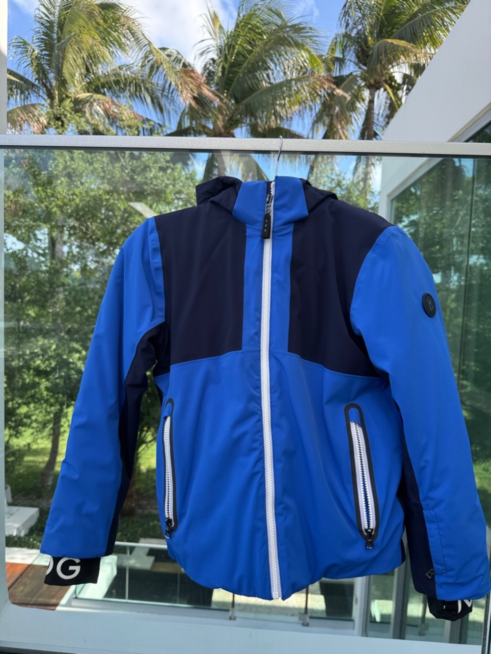 Bogner Boys Blue and Navy Two-Tone Hooded Jacket